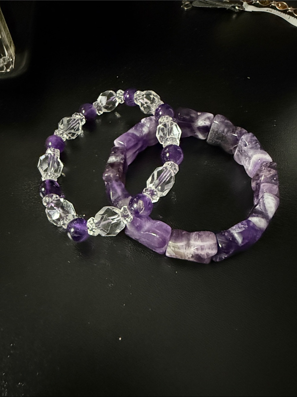 Set of 2 Amethyst Stretch Bracelets